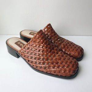 Vintage Woven Leather Mules